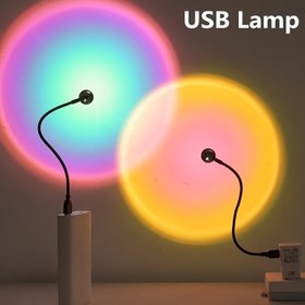 Resim 1pc USB Güneş Batımı Işık Projektörü, Romantik Zemin Lambası, Yatak Odası Ambiyansı Yaşam Alanı Dekoru, Renkli Projeksiyon Lambası Hediye, Fotoğraf Arka Planı, Metal, Yarım Gömme Montaj, Düğme Kontrolü, Sökülemeyen Klemens, Cam Gölgelik, USB Güçlü, Pille Çalışmaz 