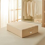 Resim Büyük Boy Bej Balıksırtı Destekli Kutu Hurç 55 X 70 X 18 Cm Ocean Home Textile