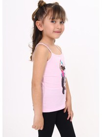 Resim Toontoy Kids Toontoy Kız Çocuk Deniz Kızı Baskılı Pul İşlemeli Atlet Pembe 