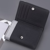 Resim 1 adet Erkek Tuval Cüzdanı, Kısa Üç Katlı Tasarım Moda Büyük Kapasiteli 9 Kartlı Cüzdan, Seyahat Kartı Çantası, Trendy Tuval Kart Tutucu 