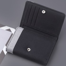 Resim 1 adet Erkek Tuval Cüzdanı, Kısa Üç Katlı Tasarım Moda Büyük Kapasiteli 9 Kartlı Cüzdan, Seyahat Kartı Çantası, Trendy Tuval Kart Tutucu 