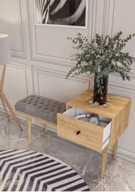 Resim ROSEPAL Paris Modern Bambu Çok Amaçlı Puf 