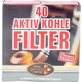 Resim Aktiv Kohle Pipo Filtresi (40 Adet) 9mm-Alman 