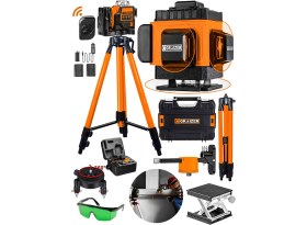 Resim Graizer Alman 128 Vf Tripodlu 12 Köşe Otomatik Hizalama Lazer Metre 360 Derece Yatay Dikey Çapraz Kumandalı Çantalı 