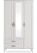 Resim Erezogullari_Mobilya Irmak 3 Kapılı 2 Çekmeceli Gardrop Elbise Dolabı 120X48X195Cm 