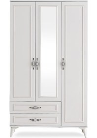 Resim Erezogullari_Mobilya Irmak 3 Kapılı 2 Çekmeceli Gardrop Elbise Dolabı 120X48X195Cm 
