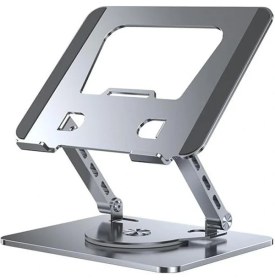 Resim Leaf Shop 360° Döner Metal Laptop ve Notebook Standı – Yükseklik Ayarlı, Ergonomik, Katlanabilir, 17 Inç’e Kadar Uyumlu, Isı Dağılım Tasarımlı, Taşınabilir Laptop Tablet Tutucu | ZR747 