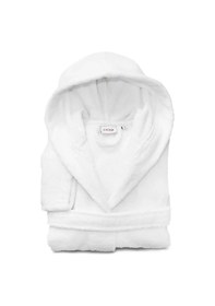 Resim %100 Pamuk Kapşonlu Beyaz Çocuk Ve Genç Bornoz 