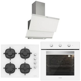 Resim Silverline BO6503W01 - CS5343W01 - 3420 Classy 60 Beyaz Cam Ankastre Set 