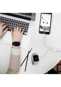 Resim Goocamp Beyaz Akıllı Saat Wireless To Lightning Type-c Şarj Kablosu 1.2m 