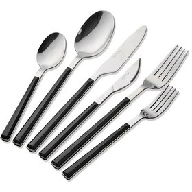 Resim The Mia Shadow Çatal Kaşık Bıçak Takımı Siyah Gümüş 36 Par Gümüş - Siyah 