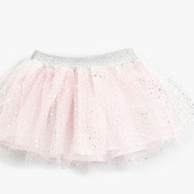 Resim Kız Bebek Parlak Baskılı Tül Detaylı Etek 