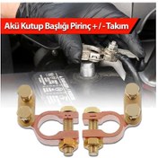Resim Akü Kutup Başlığı Pirinç Kelepçe Aksan +/ - Takım 