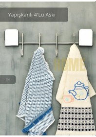 Resim Jet's Home Yapışkanlı 4'lü Askılık Paslanmaz Metal Havluluk Krom Krom 