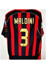 Resim jabuka A.c Milan 2006/07 Paolo Maldini Özel Nostalji Forması (RED) 