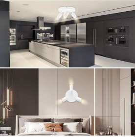 Resim Riolight Modern2 Beyaz Mutfak,salon,giyinme Odası,cafeler İçin Gün İşiğı Metal 3lü Spot Ampul Dahil Beyaz 