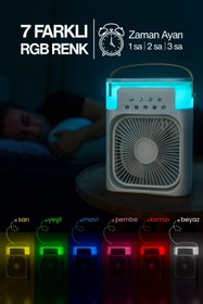 Resim Concord Masaüstü Taşınabilir Buzlu Vantilatör Su Soğutmalı 600 ml RGB Led Işıklı Soğutucu Fan Air Cooler Fan 