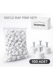 Resim DESIPHON Beyaz Çivili Raf Pimi 100 Adet | Dolap Raf Destek Pimi Dayanıklı ve Kolay Montaj Raf Sabitleyici 