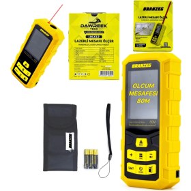 Resim Branzeg Lazer Metre Dijital Ölçüm Cihazı Mesafe 80M Pil Hediyeli 