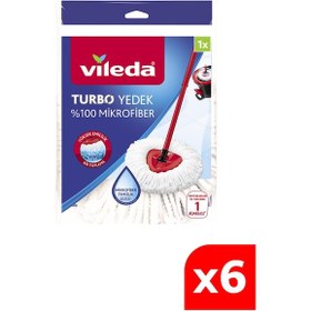 Resim Vileda Turbo Üçgen Başlık Mikrofiber Yedek Paspas 6'lı 