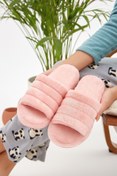 Resim Moda Devrin Pudra Önü Açık Sessiz Taban Kadın Terlik Ev Terliği 