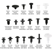 Resim Supermarket1 435 Adet Otomobil Plastik Fason Klemensi Seti + 4 Adet Panel Çıkarma Aracı - 19 Boyutlu - Kaporta, Tampon Uygulamaları 