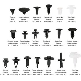 Resim Supermarket1 435 Adet Otomobil Plastik Fason Klemensi Seti + 4 Adet Panel Çıkarma Aracı - 19 Boyutlu - Kaporta, Tampon Uygulamaları 