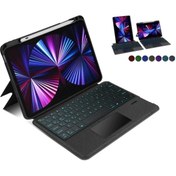 Resim EHZ TEKNOLOJİ Apple Ipad Air 11 Inç 2024 Uyumlu M1 Klavye Mag Touchpad Klavyeli Standlı Kılıf 