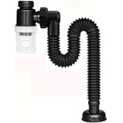 Resim Xuweiwei Black Sink Dezenfektanı Başlatma Boru Aksesuarları Mutfak Lavabo Hortumu Süzgeç Atık Borusu 