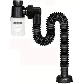 Resim Xuweiwei Black Sink Dezenfektanı Başlatma Boru Aksesuarları Mutfak Lavabo Hortumu Süzgeç Atık Borusu 