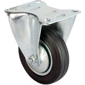 Resim Büro İş Atölye İçin 15cm Tablalı Siyah Sabit Servis Tekeri 