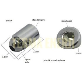 Resim Serel Taharet Çubuk Ucu Oynar Başlı Krom 