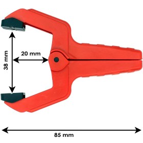 Resim Badem10 Yaylı Kıskaç Mandal El Tip İşkence Kırmızı Klips Hobi 38 mm 2 ADET 