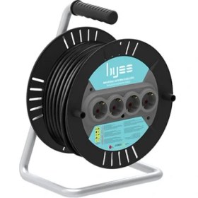 Resim Byes 3x1,5 20 Metre Kablolu 4 Prizili Plastik Makara 