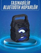 Resim Techno Stock Işıklı Bluetooth Hoparlör Ses Bombası Taşınabilir Yüksek Ses Kaliteli Radyo Özelliği 