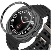 Resim Samsung Galaxy Uyumlu Watch Ultra 47mm Stil E Akıllı Saat Kadranı Paslanmaz Çelik Çerçeve Halkası Kapağı Siyah 