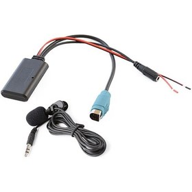 Resim Araba Aux Bluetooth Kablosuz Müzik Ses Kablosu + Alpine Kce-236b 9870/9872 İçin Mıc Telefon 