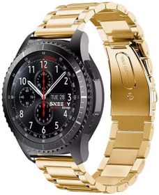 Resim Sneezy Huawei Watch Gt4 46mm İle Uyumlu 22mm Ironweft Döküm Çelik Metal Kordon Gold 