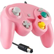 Resim Pembe-gamepad Nintendo Gamecube İçin Kablolu Denetleyici Ngc Video Oyunu Denetleyicisi Wii Konsolu İçin Klasik El Joystick Kontrolü 