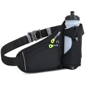 Resim Jeehugo Siyah Su İçme Kuşağı İle Ayarlanabilir Bel Bantlı Nylon Spor Çantası - Spor, Koşu, Outdoor Etkinlikler İçin Telefon Ve Eşya Taşıma Siyah 