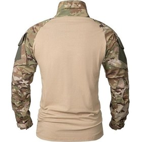 Resim 1/4 Fermuarlı Kamuflaj Uzun Kollu Taktik Gömlek Erkekler Açık Hava Airsoft Paintball Cp Askeri Muharebe Gömlekleri S-5xl Lacivert 