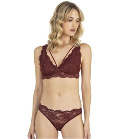 Resim Fabony Bayan Dantelli Bralet Sütyen Külot Takımı 4240 Bordo 