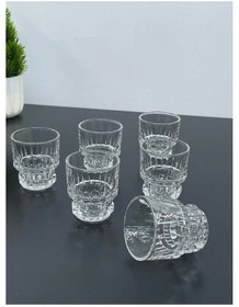 Resim 6 Lı Kristal Cam Kahve Yanı Su Bardağı Bardak Kupa 100ml şeffaf 