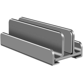 Resim Cbtx Dikey Dizüstü Bilgisayar Standı 3 Yuvalı Masaüstü Metal Dizüstü Bilgisayar Tablet Tutucu Dağı - Gri 