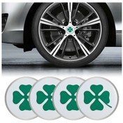 Resim Sones 4'ü 1 Arada Araba Dört Yapraklı Yonca Desenli Tekerlek Göbeği Dekoratif Çıkartma, Çap: 5.8cm 