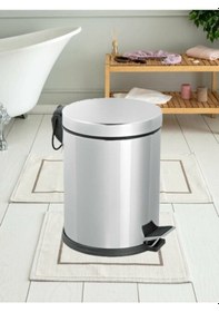 Resim Berta Paslanmaz Pedallı Çöp Kovası 12Lt - Uzun Ömürlü Çelik 