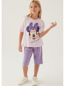 Resim Minnie Mouse Smile Pembe Kız Çocuk Kapri Takım 5274-42774 Pembe 