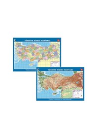 Resim Artı Türkiye Siyasi Fiziki Haritası 70X100Cm Çift Taraflı. Askılı 