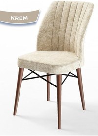 Resim Canisa Arp Serisi 70x110 Sabit Mutfak Masası Takımı Barok Desen Masa 4 Krem Sandalye Masa Barok Ahşap Desen Sandalye Krem 