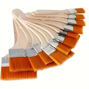 Resim Ahşap Saplı Çeşitli Boyutlarda 5 Set Sanat Fırça, Akrilik Asit, Yağ, Boya, Vernik, Suluboya, Sanatçılar ve Öğrenciler için Uygun 